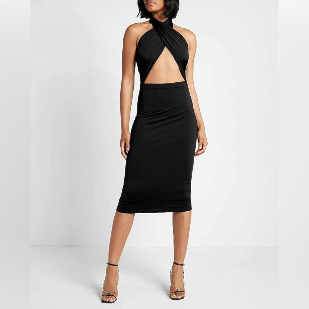Express Black Backless Dress